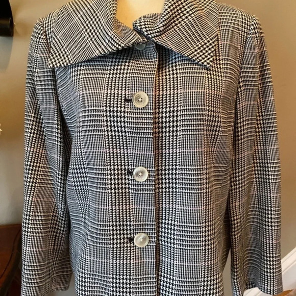 Ralph Lauren Linen  Houndstooth Plaid Jacket 10 - Picture 3 of 8